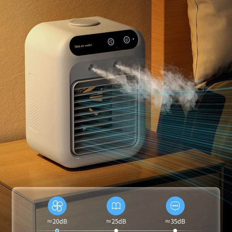 Personal Air Cooler USB-Powered Touchscreen Humidifying 2-Speed Fan