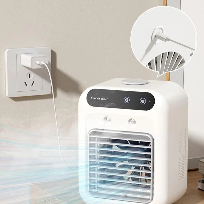 Personal Air Cooler USB-Powered Touchscreen Humidifying 2-Speed Fan