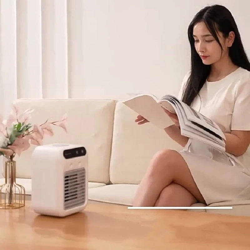 Personal Air Cooler USB-Powered Touchscreen Humidifying 2-Speed Fan