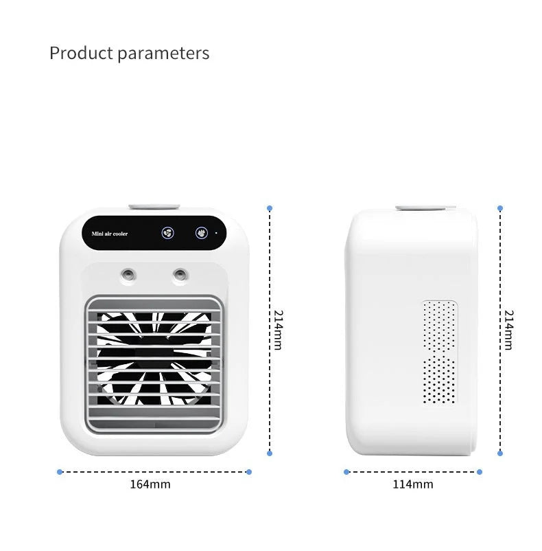 Personal Air Cooler USB-Powered Touchscreen Humidifying 2-Speed Fan