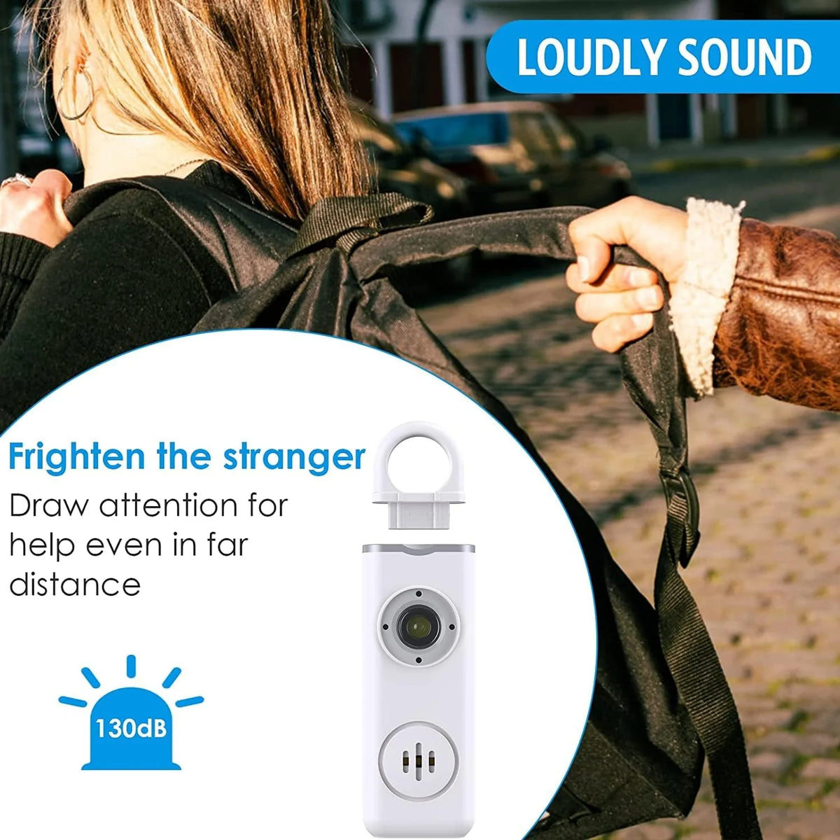 Personal Alarm Keychain 130 dB Strobe Twin Pack