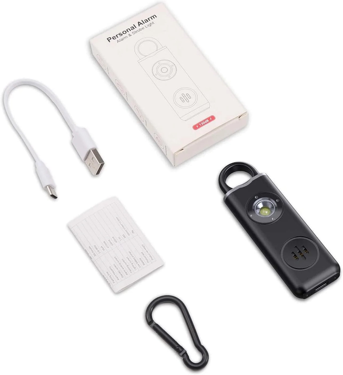 Personal Alarm Keychain 130 dB Strobe Twin Pack