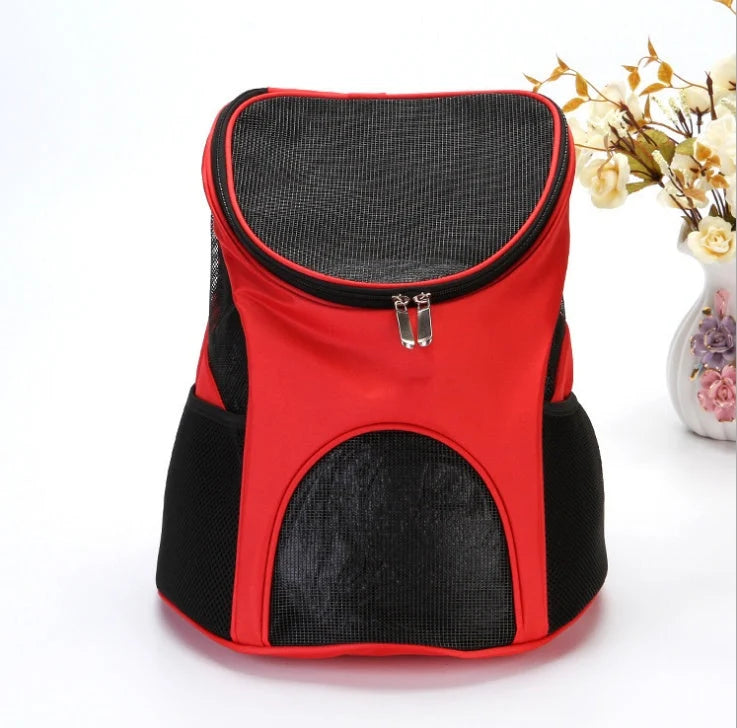 Pet Backpack Breathable Mesh Adjustable Straps & Side Pockets