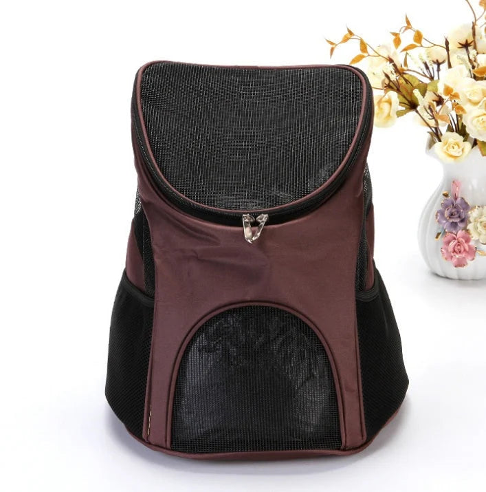 Pet Backpack Breathable Mesh Adjustable Straps & Side Pockets
