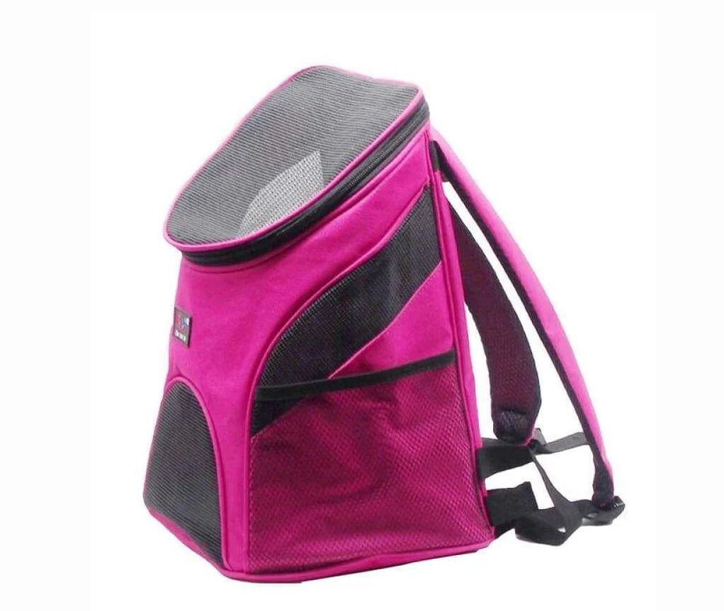 Pet Backpack Breathable Mesh Adjustable Straps & Side Pockets