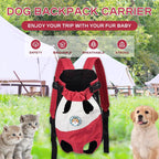Pet Backpack Canvas & Breathable Mesh Adjustable Fit