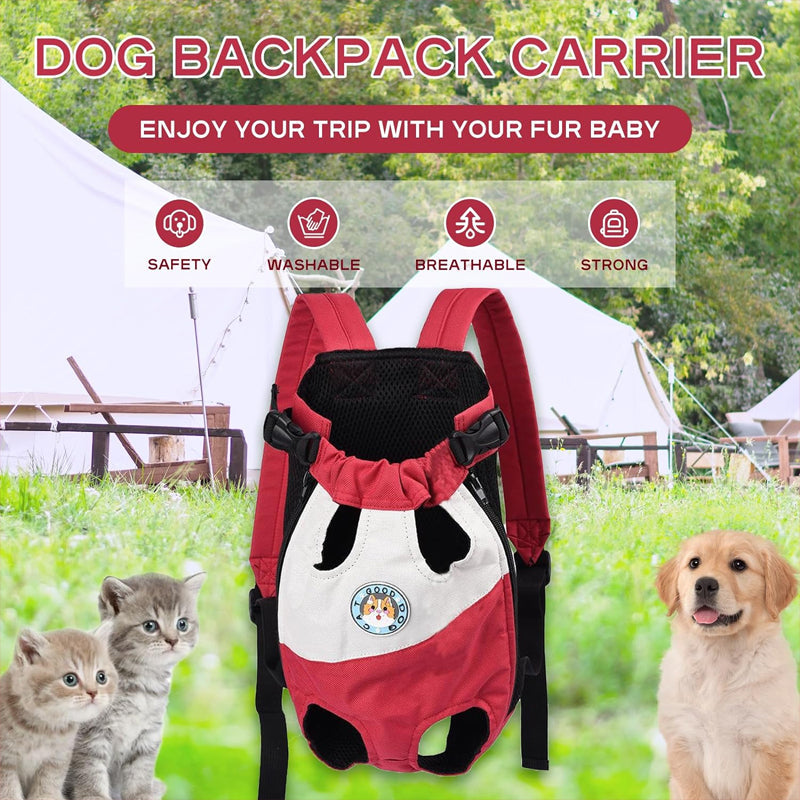 Pet Backpack Canvas & Breathable Mesh Adjustable Fit