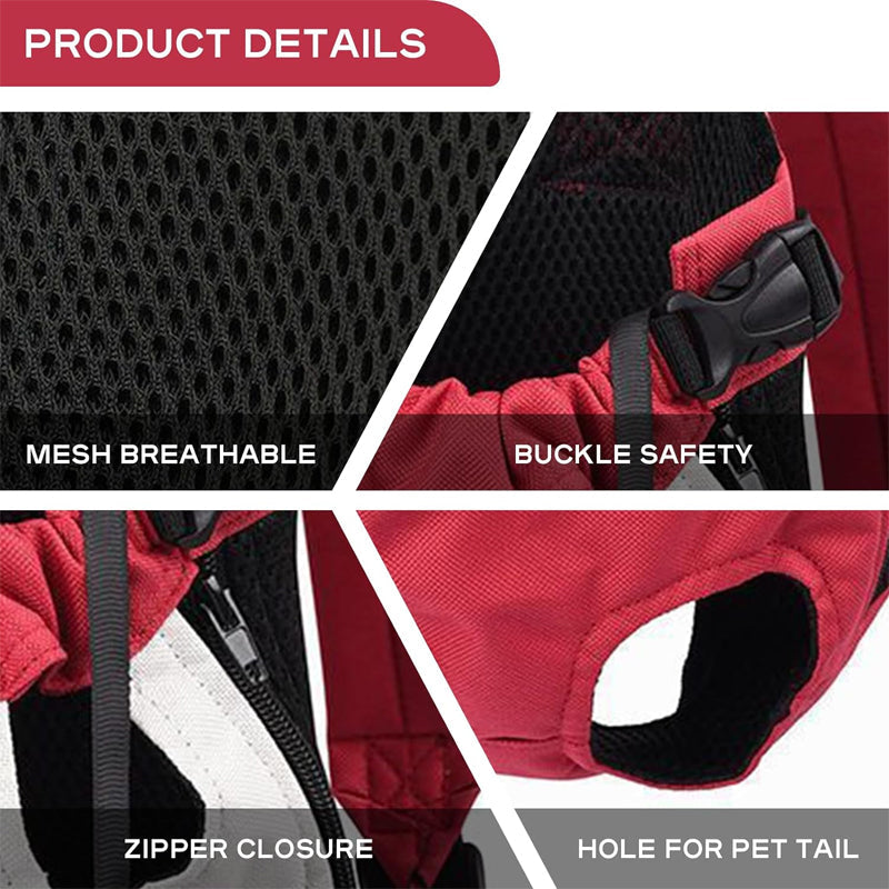 Pet Backpack Canvas & Breathable Mesh Adjustable Fit