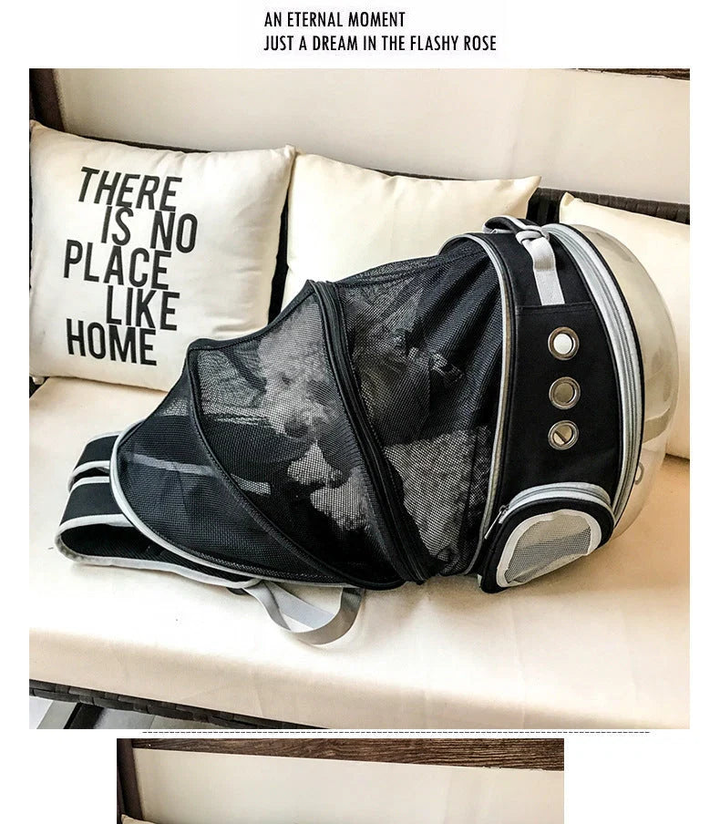 Pet Backpack Carrier 360 Degree Bubble Window Oxford Fabric