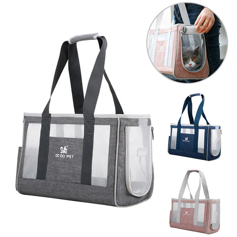 Pet Backpack Oxford Cloth Breathable Mesh & Pockets
