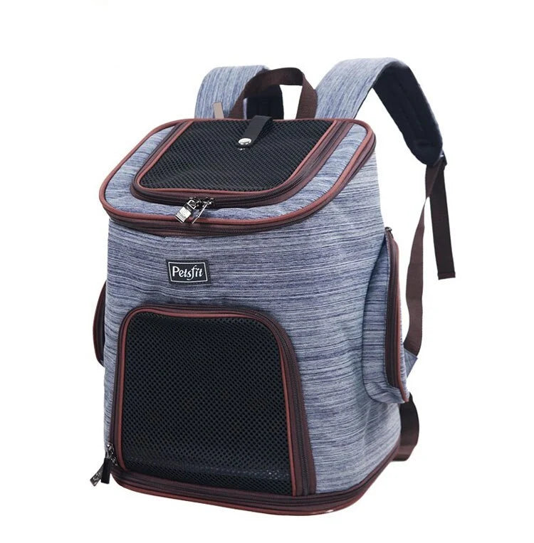 Pet Backpack Oxford Cloth & Mesh Adjustable Padded Straps