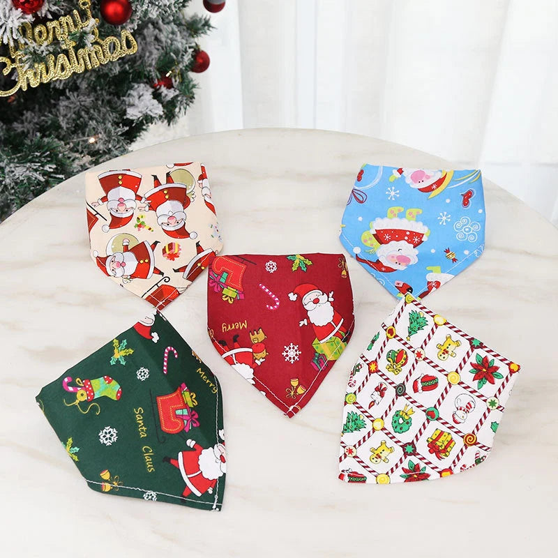 Pet Bandana Soft Cotton Christmas Print Small & Large