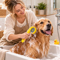 Pet Bath Brush 2-In-1 Shampoo Dispenser Soft Massage Bristles