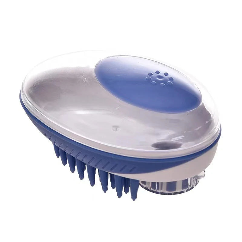 Pet Bath Brush Silicone Built-In Dispenser & Soothing Massage