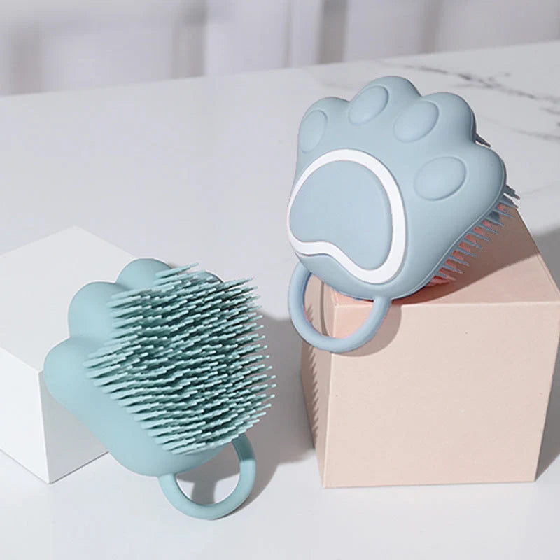 Pet Bath Brush Soft Silicone Bristles & Ergonomic Handle