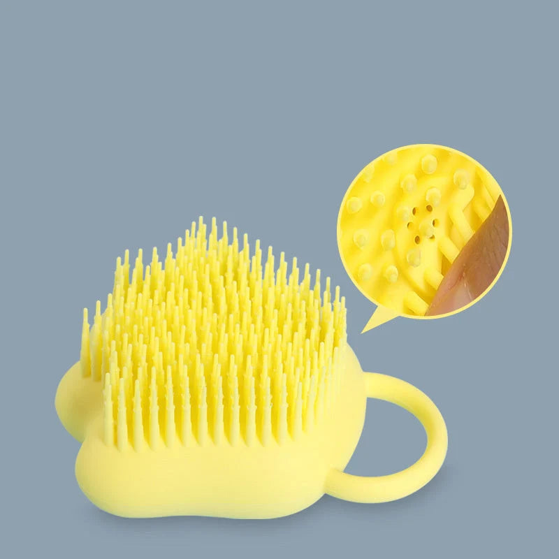 Pet Bath Brush Soft Silicone Bristles & Ergonomic Handle