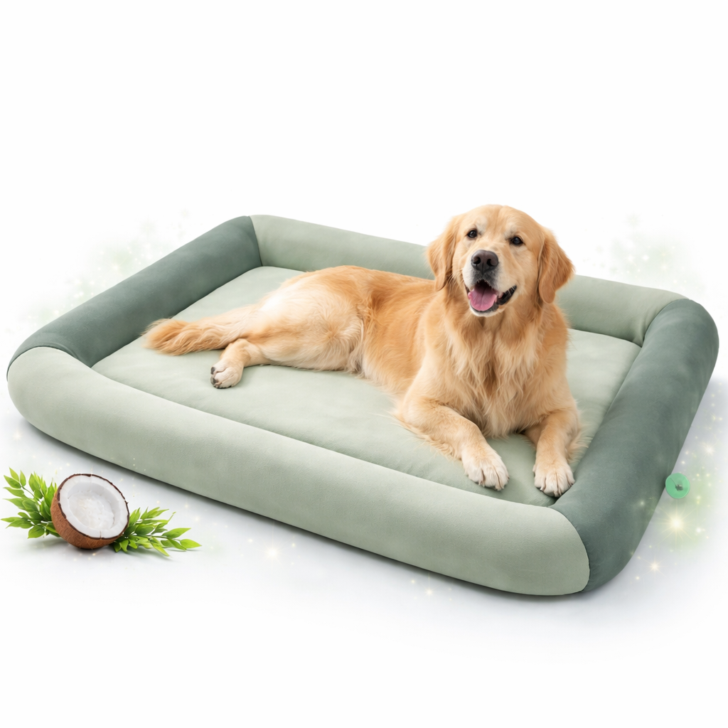 Pet Bed Cooling & Breathable Waterproof Raised Edge Support