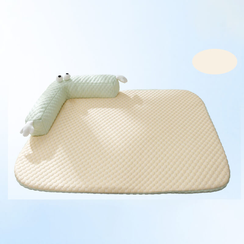 Pet Bed Cooling Fabric L-Shaped Neck Pillow Non-Slip Base