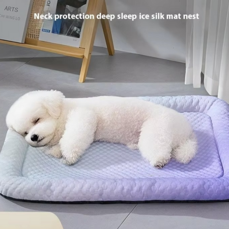 Pet Bed Cooling Ice Silk Breathable Machine-Washable