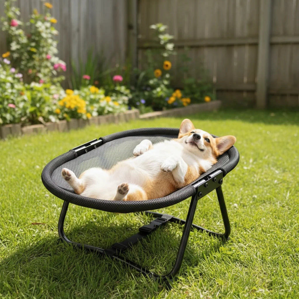 Pet Bed Elevated Breathable Mesh Foldable Steel Frame