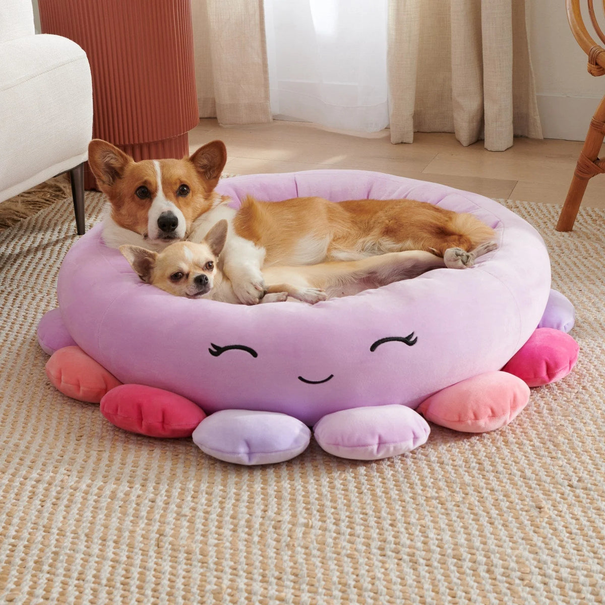 Pet Bed Enclosed Plush Cushioned Nest
