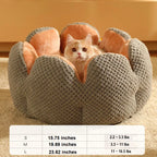 Pet Bed Flower-Shaped Plush Removable Washable Cover