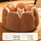 Pet Bed Flower-Shaped Plush Removable Washable Cover