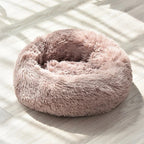 Pet Bed Plush Donut Machine-Washable Non-Slip Base