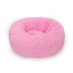 Pet Bed Plush Donut Machine-Washable Non-Slip Base