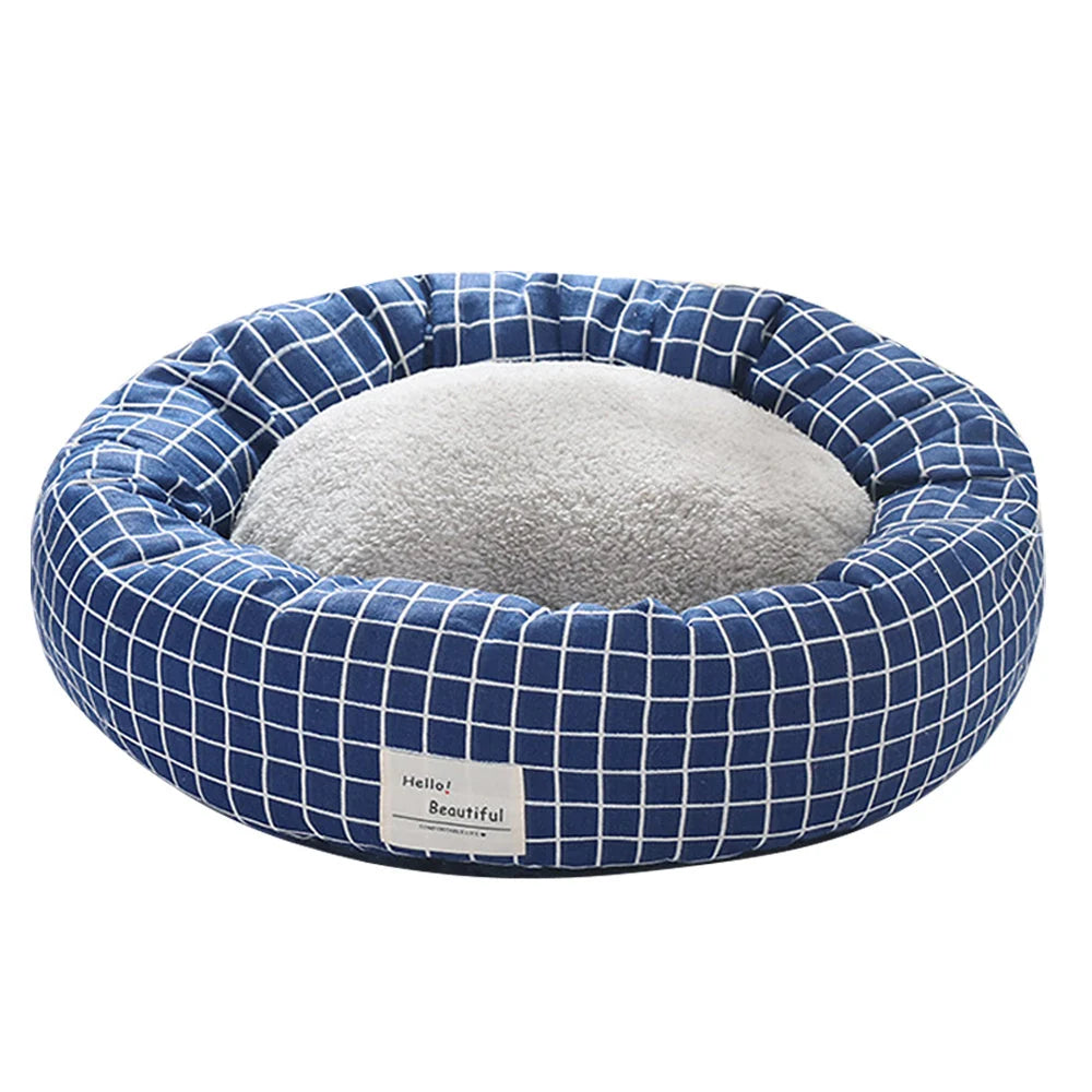 Pet Bed Plush Donut Small & Medium Easy-Clean