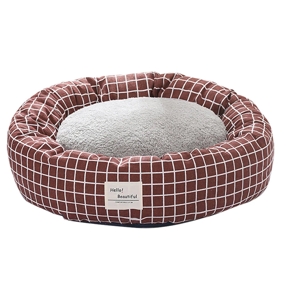 Pet Bed Plush Donut Small & Medium Easy-Clean