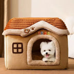 Pet Bed Plush Padded Raised Bolster & Washable Cover