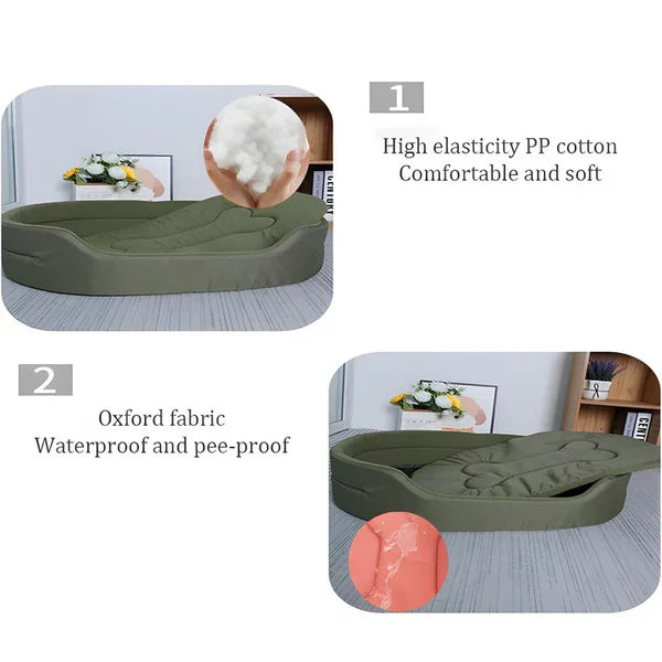 Pet Bed Plush Supportive Recycled Fabric Removable Washable Cover