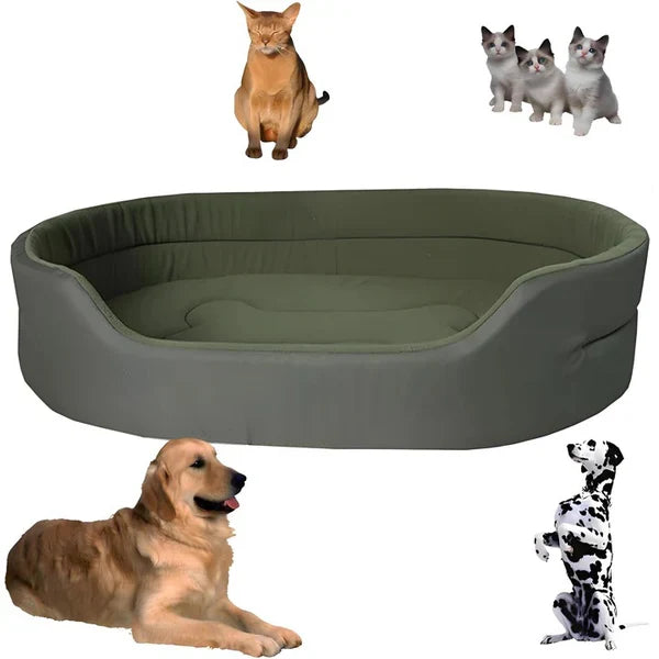 Pet Bed Plush Supportive Recycled Fabric Removable Washable Cover