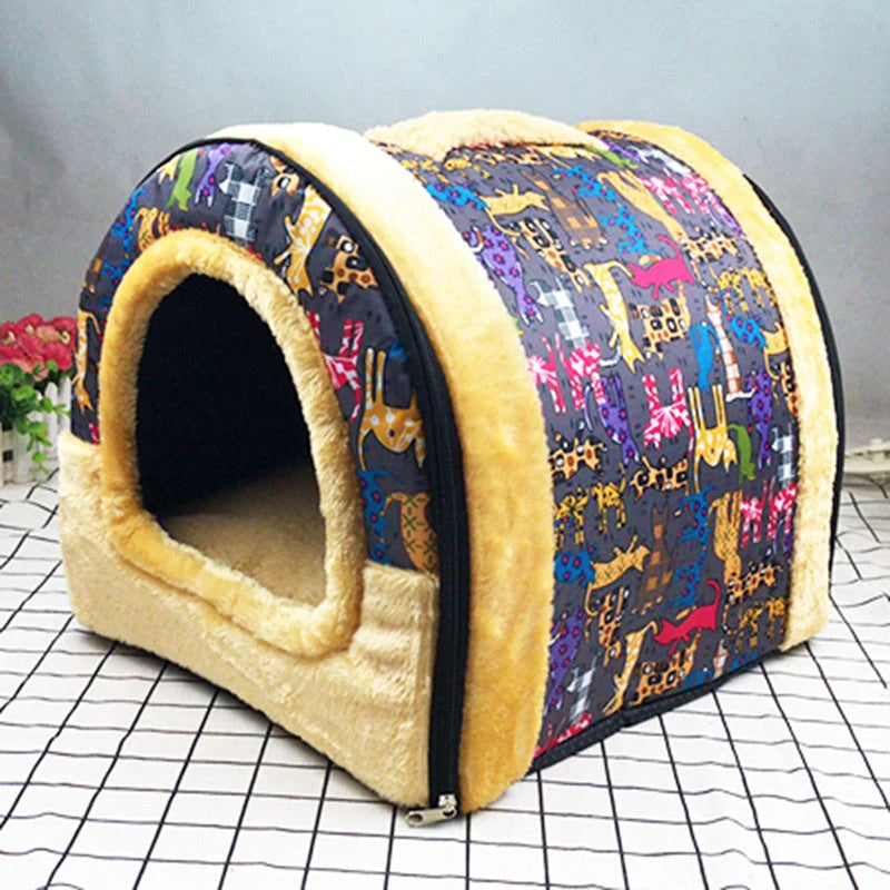 Pet Bed Self-Heating Fleece Foldable & Burrow-Friendly