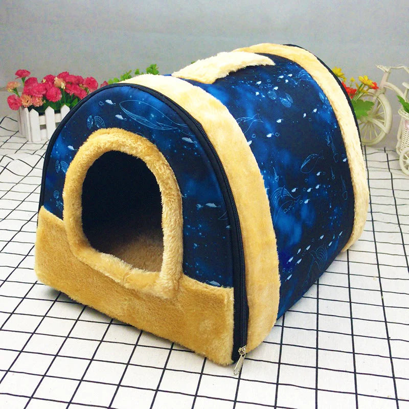 Pet Bed Self-Heating Fleece Foldable & Burrow-Friendly