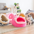 Pet Bed Semi-Closed Washable & Reversible Non-Slip Backing