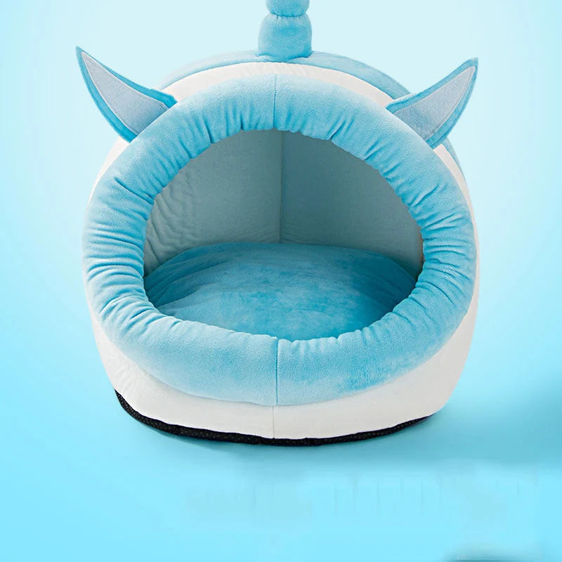 Pet Bed Semi-Closed Washable & Reversible Non-Slip Backing