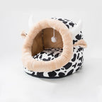 Pet Bed Semi-Closed Washable & Reversible Non-Slip Backing