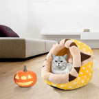 Pet Bed Semi-Closed Washable & Reversible Non-Slip Backing
