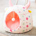 Pet Bed Semi-Closed Washable & Reversible Non-Slip Backing