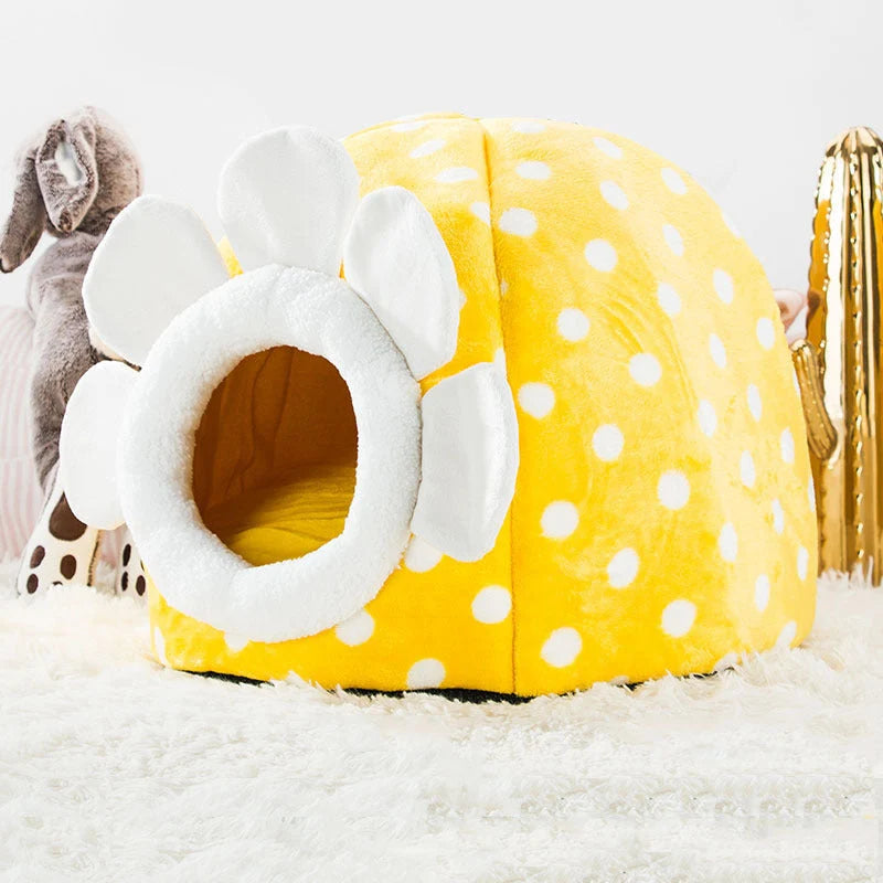 Pet Bed Semi-Closed Washable & Reversible Non-Slip Backing