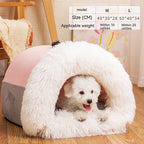 Pet Bed Semi-Enclosed Plush Easy Clean