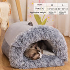 Pet Bed Semi-Enclosed Plush Easy Clean
