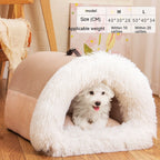 Pet Bed Semi-Enclosed Plush Easy Clean
