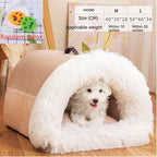 Pet Bed Semi-Enclosed Plush Easy Clean