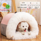 Pet Bed Semi-Enclosed Plush Easy Clean