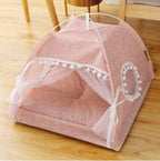 Pet Bed Semi-Enclosed Plush Machine-Washable Cover