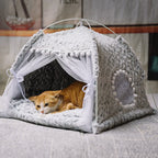 Pet Bed Semi-Enclosed Plush Machine-Washable Cover