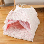 Pet Bed Semi-Enclosed Plush Machine-Washable Cover